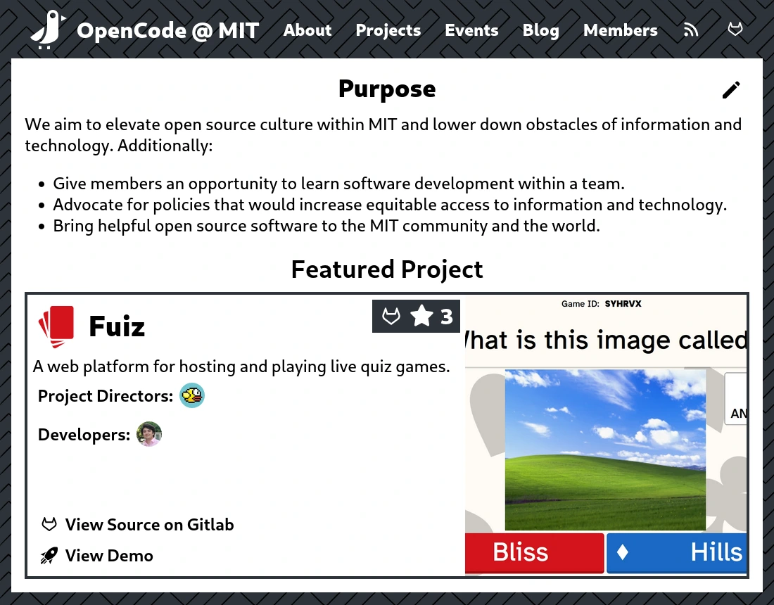 screenshot of opencode home page